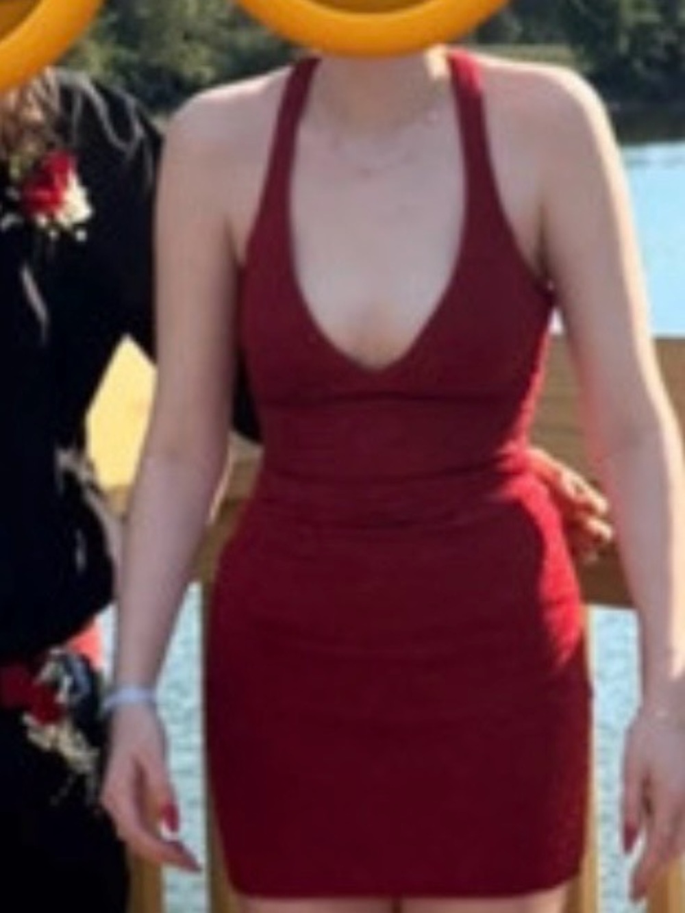 Windsor Sparkling Red Ruched Prom Gown - Picture 3 of 4
